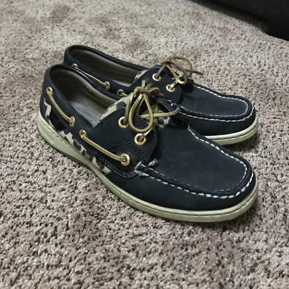 sperry top sider leopard print